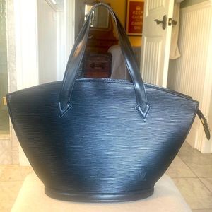Louis Vuitton Saint Jacques PM Bag in Black Epi and Smooth Leather - Black
